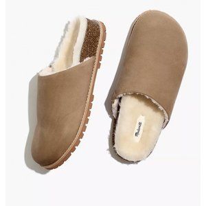 Madewell $138 The Layne Clog Mule Nubuck and Shearling Size 7M NB285